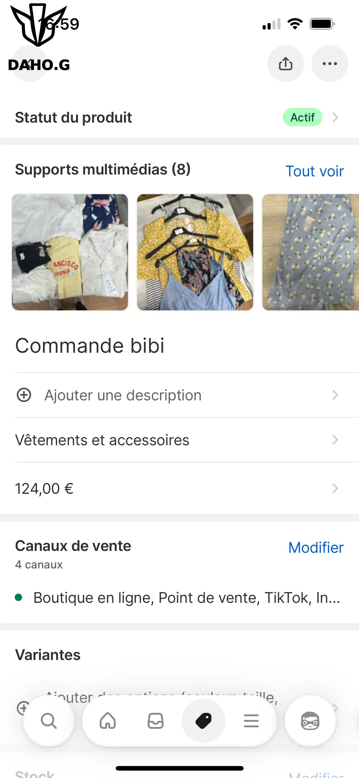 Commande bibi DAHO.G