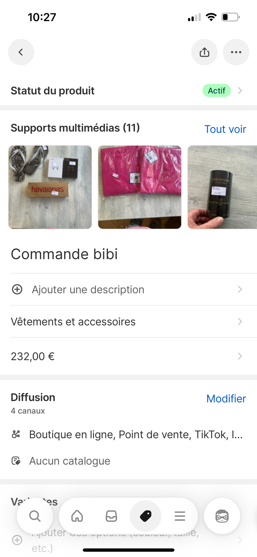 Commande bibi DAHO.G