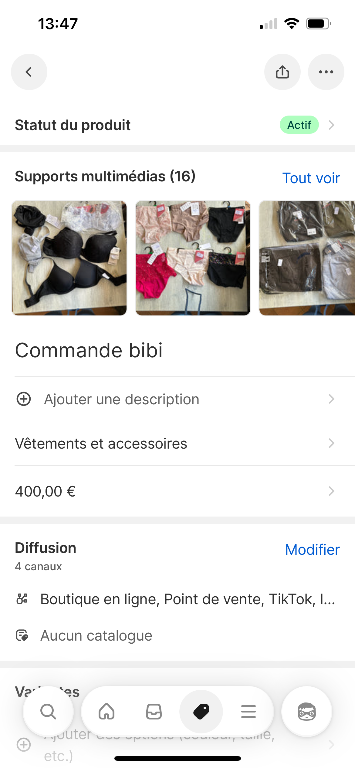 Commande bibi DAHO.G