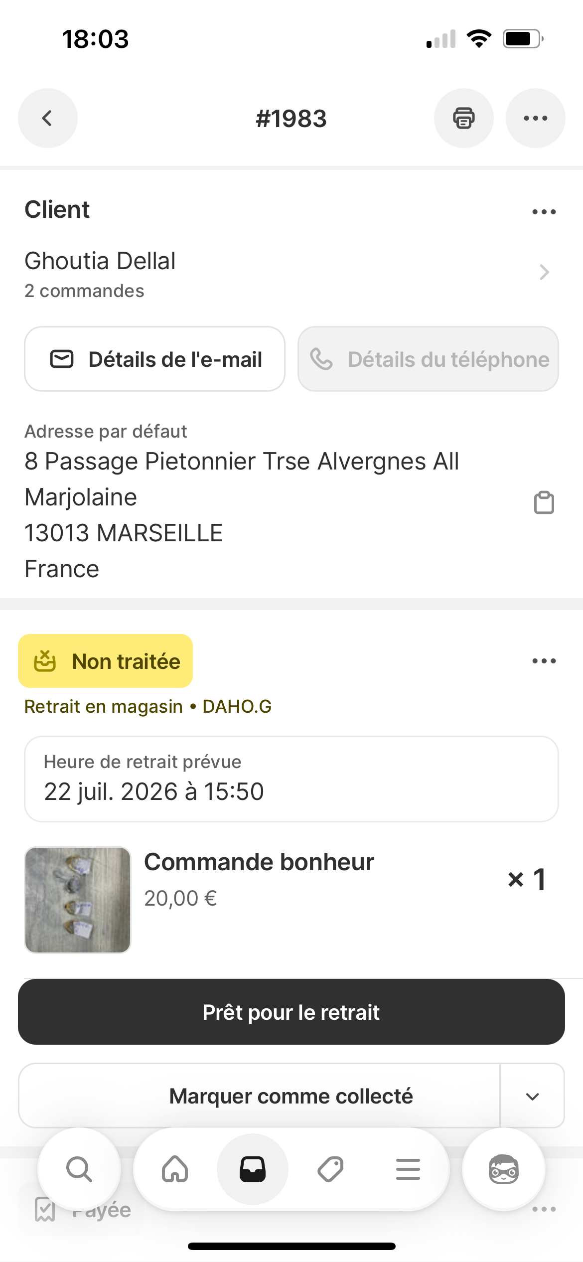 Commande bonheur DAHO.G