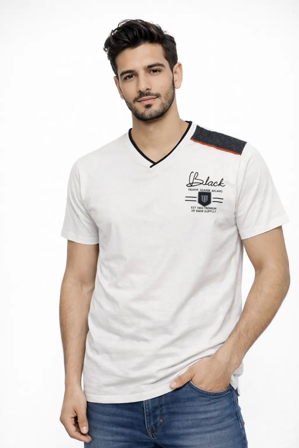 Tee shirt BLVCK Soul col V DAHO.G