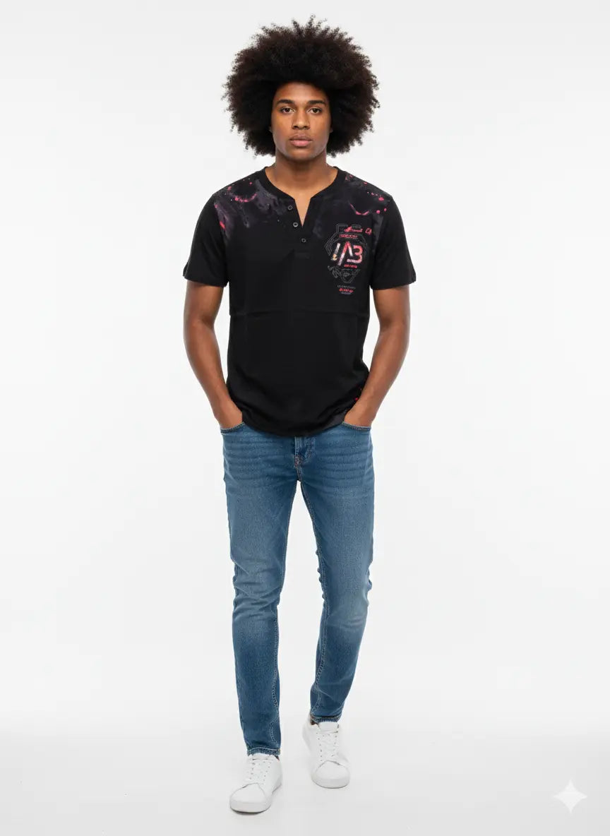 Tee shirt col V BLUE Soul DAHO.G