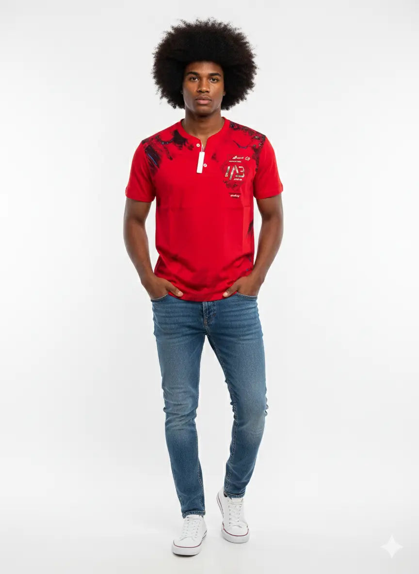 Tee shirt col V BLUE Soul DAHO.G