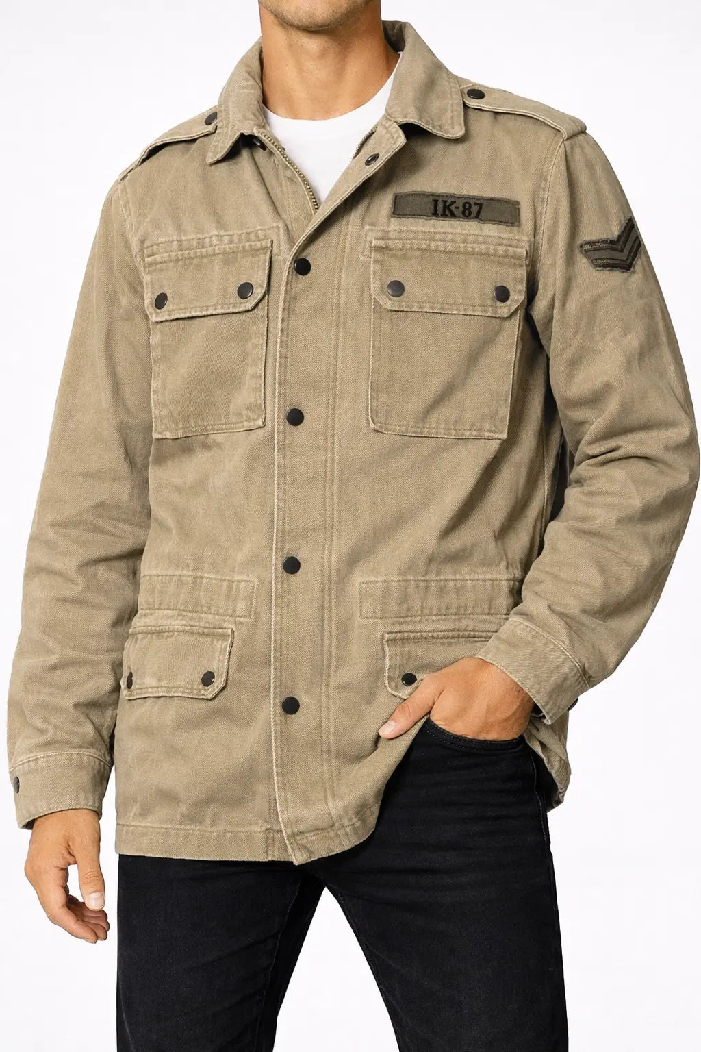 Veste Saharienne Militaire Kaki – IKKS DAHO.G